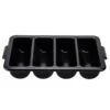 Cambro Bac à Couverts, 4 Compartiments, Noir -Magasin D'Articles De Cuisine 1120CBR110 Z