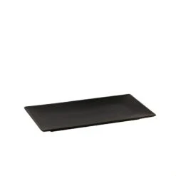 Assiette Rectangulaire 9po. × 5.5po. ( 23 × 14 Cm) , Forme Azia, Noir