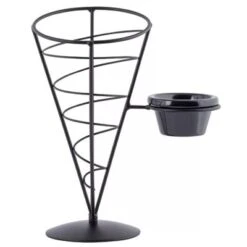 Cornet A Frites Noir A/Ramequin 5 X 9po