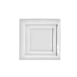 Assiette Carrée A Rebord Enroulé, 9.5 Po