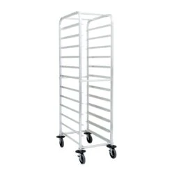 Chariot En Aluminium 12 Tablettes, 20 1/4" De Large Avec Barres De Renforcement Au Milieu