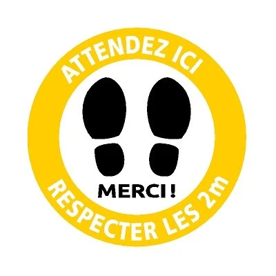 PANNEAU DE PLANCHER - ROND, JAUNE (FRANÇAIS) 3 PANNEAU DE PLANCHER - ROND, JAUNE (FRANÇAIS)