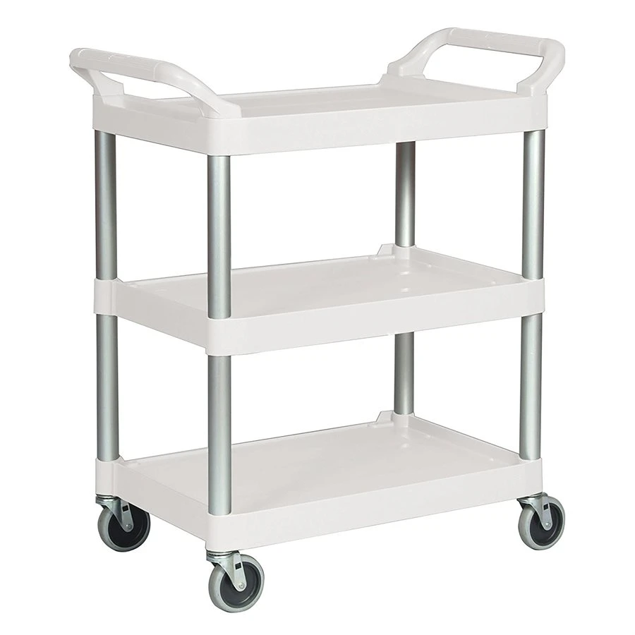 Rubbermaid Chariot Utilitaire, 3 Étagères, 83.8 X 45.7 X 94 CM, Blanc 3 Rubbermaid Chariot Utilitaire, 3 Étagères, 83.8 X 45.7 X 94 CM, Blanc