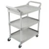 Rubbermaid Chariot Utilitaire, 3 Étagères, 83.8 X 45.7 X 94 CM, Platine -Magasin D'Articles De Cuisine Fg342488plat Z