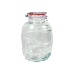 Pot (Jarre) De Stockage En Verre, Couvercle A Serrage, 4 L