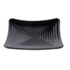 Assiette Carrée A Rainures (Côtelée), En Mélamine, Noir, 18 CM -Magasin D'Articles De Cuisine ML61BK B