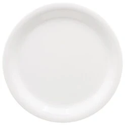 Assiette Ronde, En Mélamine, Bord Affiné, Blanc, 18.5 CM