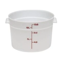 Boîte De Rangement Ronde, Cambro RFS12148 12 Qt. Blanche