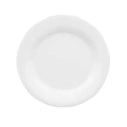 Assiette Ronde, En Mélamine, Bord Étendu, Blanc, 30.5 CM