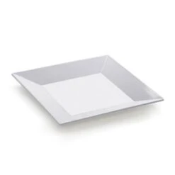 Assiette Carrée En Mélamine, Blanc, 20 CM