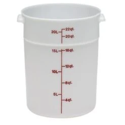Boîte De Rangement Ronde, Cambro RFS22148 22 Qt. Blanche