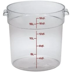 Boîte De Rangement Ronde, Cambro RFSCW18135 18 Qt. Claire